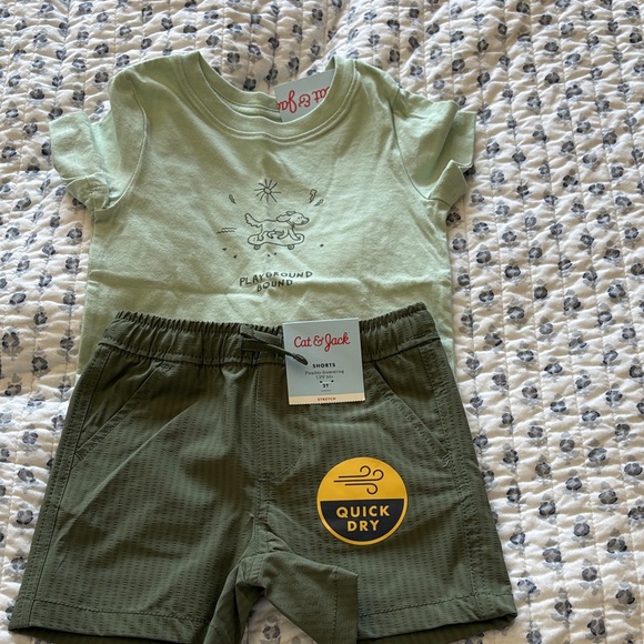 Cat & Jack Other - Cat & Jack Mint and Olive Quick Dry Outfit